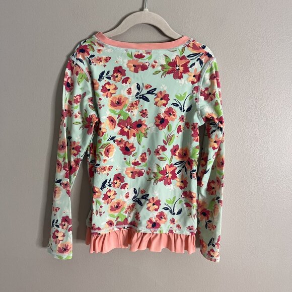 Ruffle Butts Girls Size 6 Long Sleeve Sun Shirt Rash Guard Swim Top Floral - Picture 3 of 4
